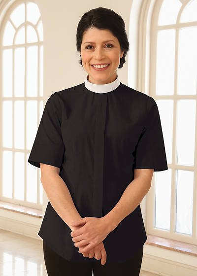 Picture of WomenSpirit Short Sleeve Fitted Blouse - Neckband Collar