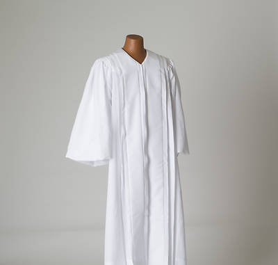 Picture of Abbott Hall White Pulpit Robe with Plain Self Panels