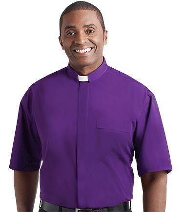 Picture of Murphy Men's Short Sleeve Tab Collar Clergy Shirt Church Purple - 19"