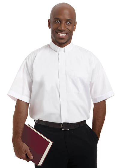 Picture of Murphy Men's Short Sleeve Tab Collar Clergy Shirt White - 17"