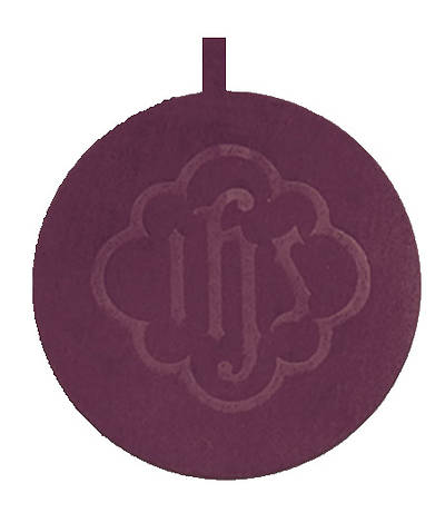 Picture of Artistic Offering Plate with Plain Pad - Large Brasstone - Maroon