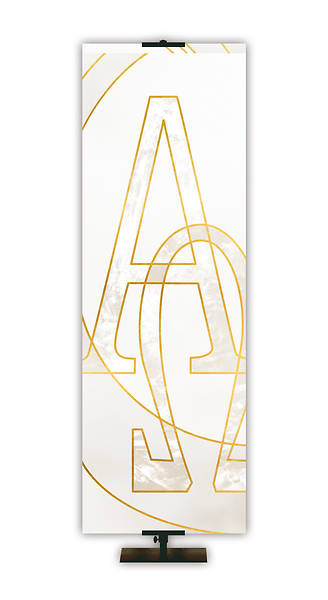 Picture of Liturgical Alpha Omega Banner Green - 2' x 6'
