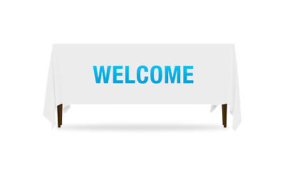 Picture of Block Letter Welcome Table Throw