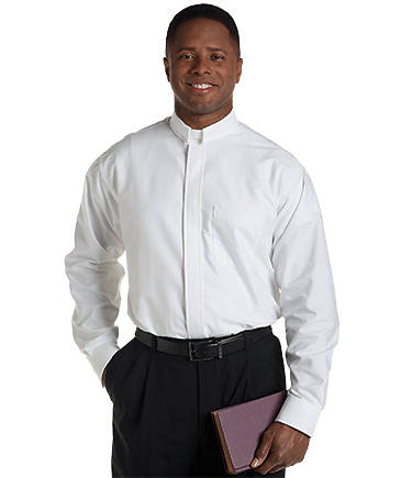 Picture of Murphy Men's Long Sleeve Tab Collar Clergy Shirt White - 17" - 32"/33"