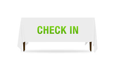 Picture of Block Letter Check In Table Throw