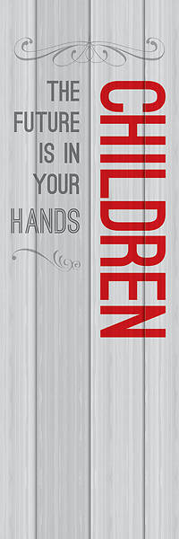 Picture of Painted Wood Children 2' x 6' Banner