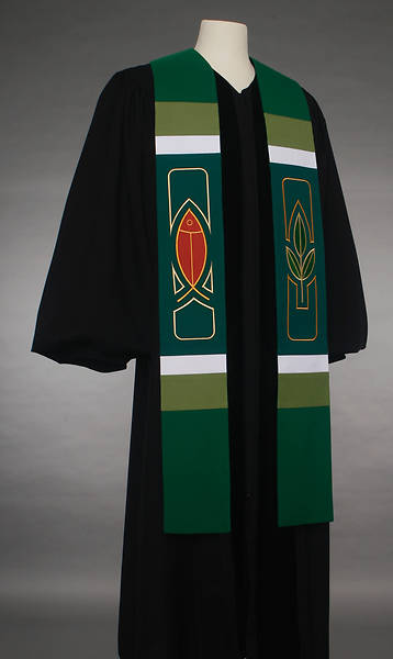 Picture of Abbott Hall 8500 Revelation Series Green Stole