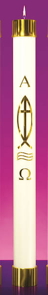Picture of Lux Mundi Liquid Wax Ichthys Cross Paschal Candle Shell