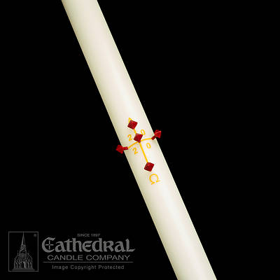 Picture of Cathedral Plain Paschal Candle 2" - 36"