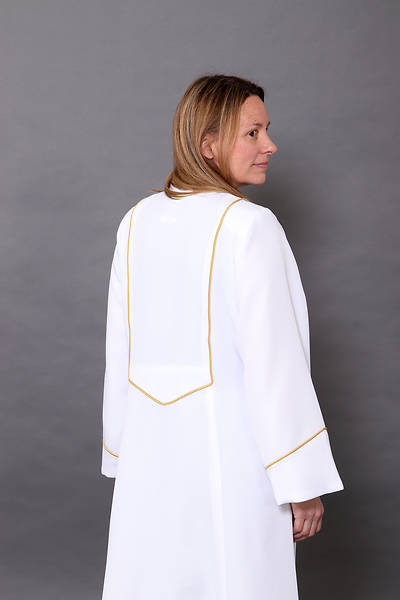 Picture of Abbott Hall White Celeste 5 Women's Pulpit Robe with Gold Cording - WX6