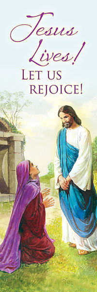 Picture of Jesus Lives! Let Us Rejoice! Hanging Easter Banner