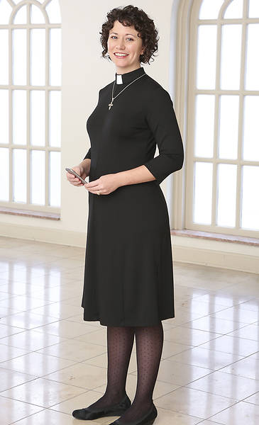 Picture of WomenSpirit Tab Collar Seamed Dress