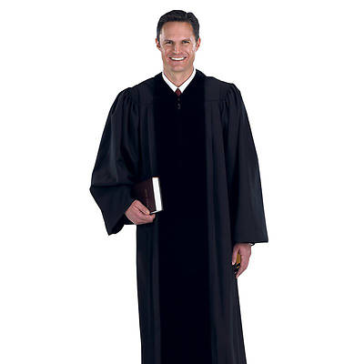 Murphy Black Pulpit Robe with Polyester Velvet Panels
