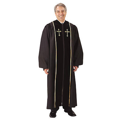 Murphy Pulpit Robe with Embroidered Gold Crosses