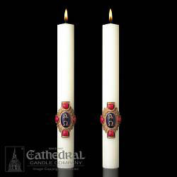 Christ Victorius Complementing Altar Candles Pair