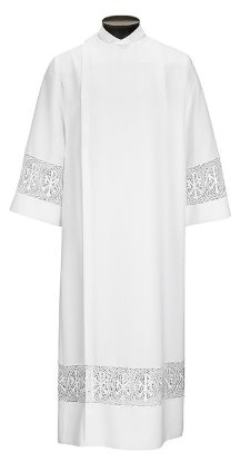 Picture of Men's Wrap Around Style Alb with Chi-Rho Lace Insert