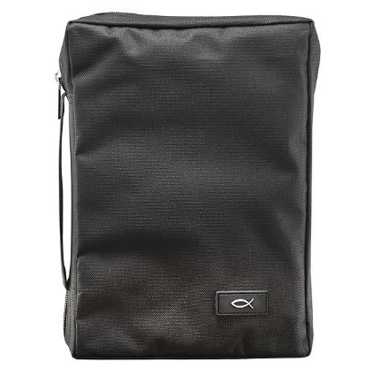 Picture of Fish Fabric Large Black Bible Cover