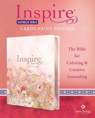 Picture of Inspire Catholic Bible NLT Large Print (Leatherlike, Pink Fields with Rose Gold)