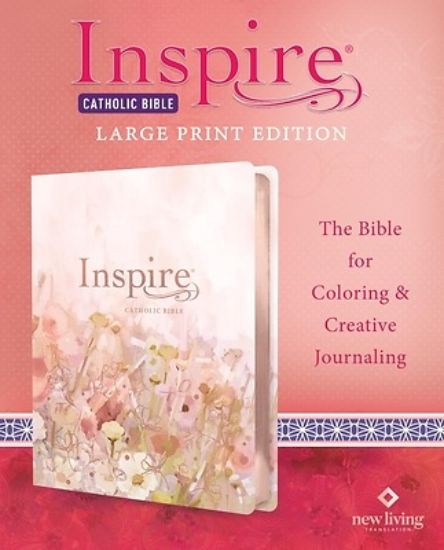 Picture of Inspire Catholic Bible NLT Large Print (Leatherlike, Pink Fields with Rose Gold)