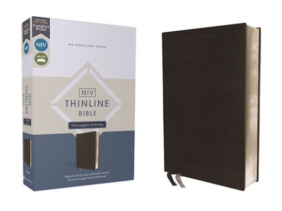 Picture of Niv, Thinline Bible, Passaggio Setting, Leathersoft, Black, Red Letter, Comfort Print