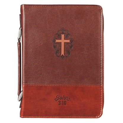 Picture of Bible Cover Luxleather Cross John 3:16 Large