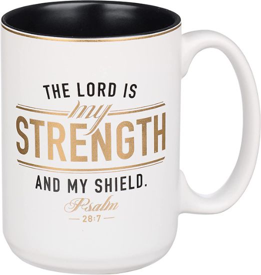 Picture of Christian Art Gifts Ceramic Mug for Men the Lord Is My Strength - Psalm 28