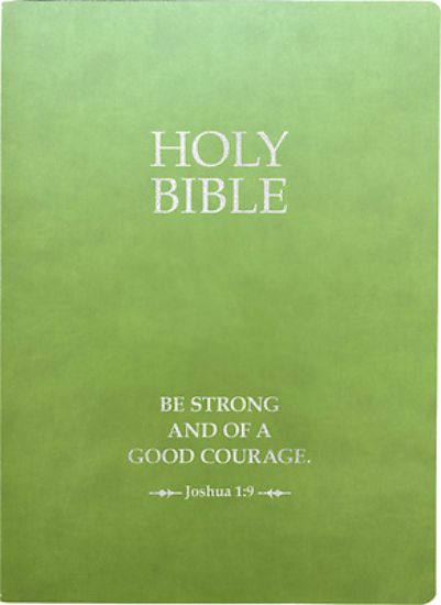 Picture of Kjver Holy Bible, Be Strong and Courageous Life Verse Edition, Large Print, Olive Ultrasoft