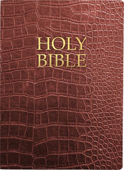 Picture of Kjver Holy Bible, Large Print, Walnut Alligator Bonded Leather, Thumb Index