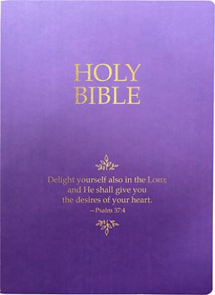 Picture of Kjver Holy Bible, Delight Yourself in the Lord Life Verse Edition, Large Print, Royal Purple Ultrasoft