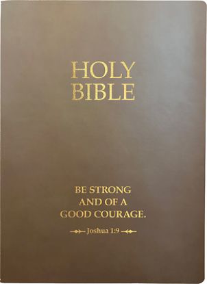 Picture of Kjver Holy Bible, Be Strong and Courageous Life Verse Edition, Large Print, Coffee Ultrasoft