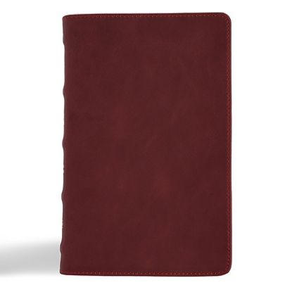 Picture of CSB Personal Size Bible, Holman Handcrafted Collection, Premium Marbled Burgundy Calfskin