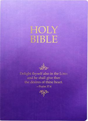 Picture of KJV Holy Bible, Delight Yourself in the Lord Life Verse Edition, Large Print, Royal Purple Ultrasoft