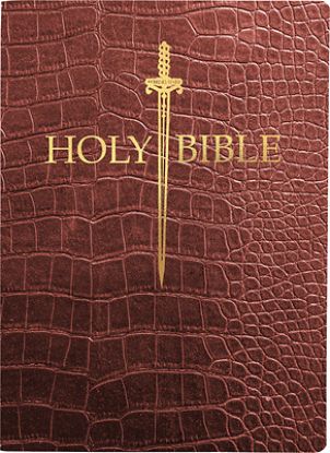 Picture of KJV Sword Bible, Large Print, Walnut Alligator Bonded Leather, Thumb Index
