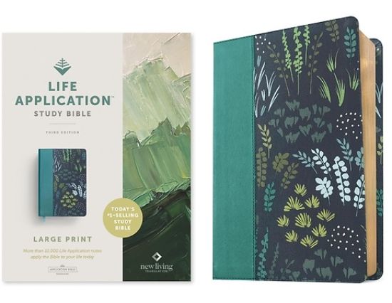 Picture of NLT Life Application Study Bible, Third Edition, Large Print (Leatherlike, Meadow Teal, Red Letter)