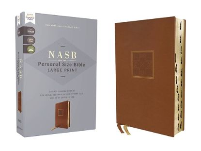 Picture of Nasb, Personal Size Bible, Large Print, Leathersoft, Brown, Red Letter, 1995 Text, Thumb Indexed, Comfort Print