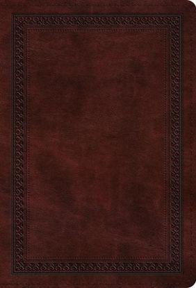 Picture of ESV Large Print Compact Bible, Red Letter (Trutone, Mahogany, Border Design)