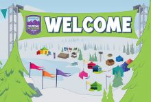 VBS 2026 Snowball Mountain Challenge 3-Panel Decorating Mural (tiles to 6' x 9')