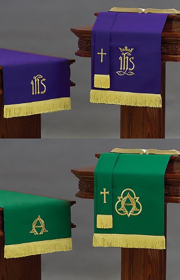 Picture of Embroidered Reversible Parament Set Purple and Green  3-Piece
