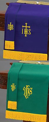 Picture of Embroidered Reversible Purple/Green Two-Piece Parament Set