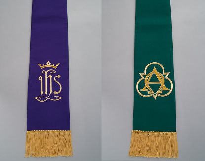 Picture of Embroidered Reversible Purple And Green Stole