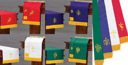 Picture of Embroidered Reversible Eight-Piece Red White/Purple Green Parament Set
