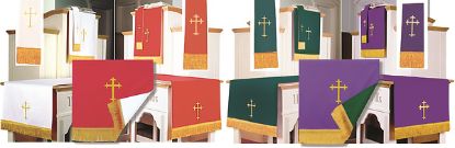 Picture of Embroidered Reversible Eight-Piece Parament Set 3pc Red/White + 3pc Purple/Green + 2 Stole