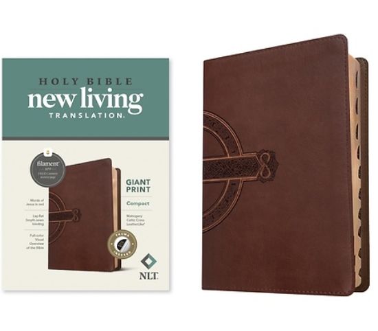 Picture of NLT Compact Giant Print Bible, Filament Enabled Edition (Red Letter, Leatherlike, Mahogany Celtic Cross, Indexed)