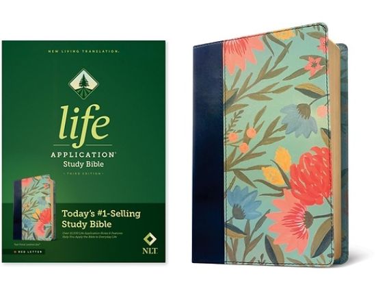Picture of NLT Life Application Study Bible, Third Edition (Red Letter, Leatherlike, Teal Floral)