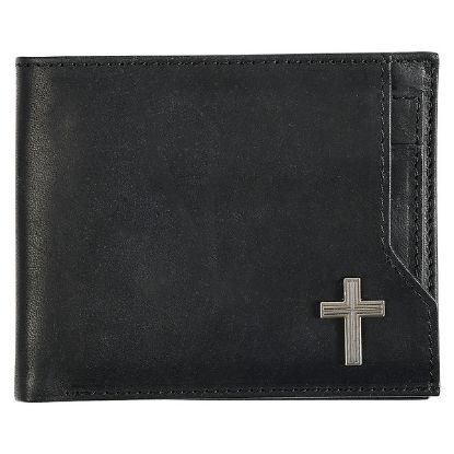 Picture of Genuine Full Grain Leather Rfid Blocking Scripture Wallet for Men