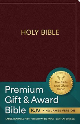 Picture of KJV Holy Bible Premium Gift and Award Bible, Burgundy Imitation Leather