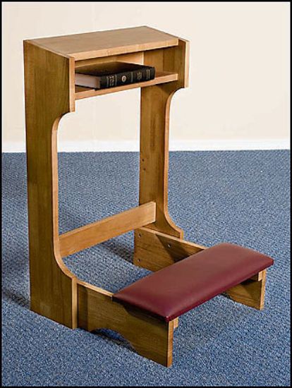 Picture of Padded Kneeler - Pecan Stain