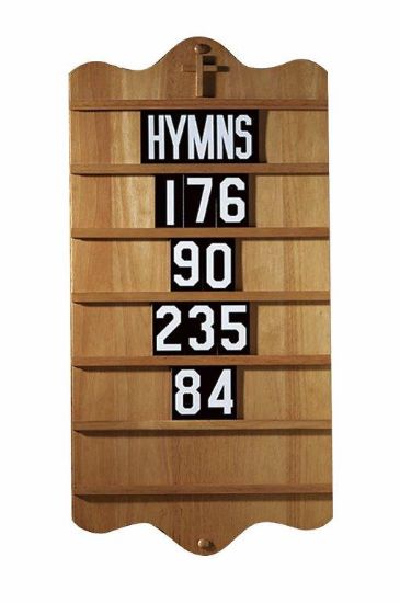 Picture of Wall Mount Hymn Board - Pecan Stain