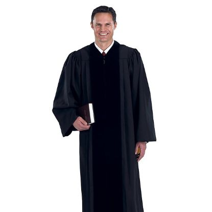 Picture of Murphy Black Pulpit Robe with Polyester Velvet Panels