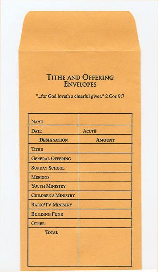 Picture of Tithe and Offering Envelope, Goldenrod, Package of 100
